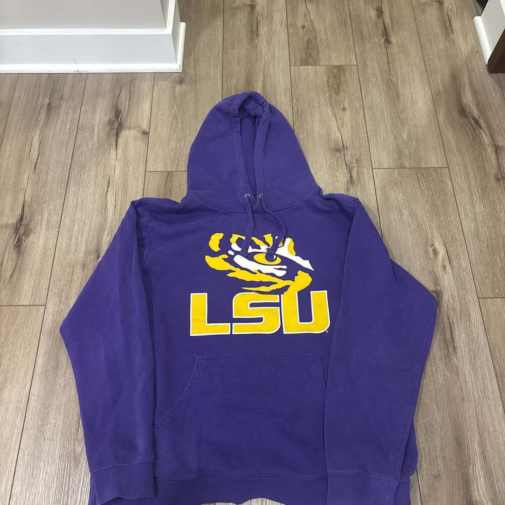Fanatics LSU Tigers Sweatshirt Hoodie Men Size XL Purple Pullover Long Sleeve